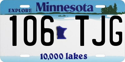 MN license plate 106TJG