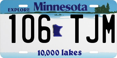 MN license plate 106TJM