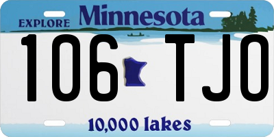 MN license plate 106TJO