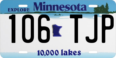 MN license plate 106TJP