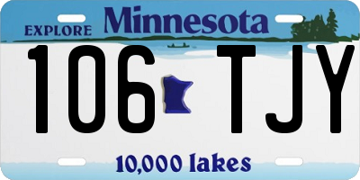 MN license plate 106TJY