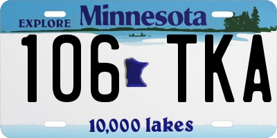 MN license plate 106TKA