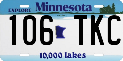 MN license plate 106TKC