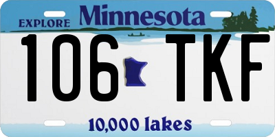 MN license plate 106TKF