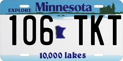 MN license plate 106TKT