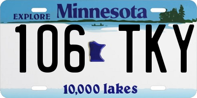 MN license plate 106TKY