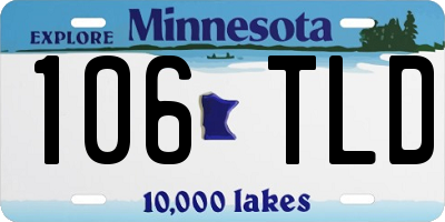 MN license plate 106TLD