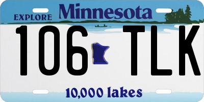 MN license plate 106TLK