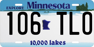 MN license plate 106TLO
