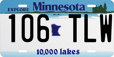 MN license plate 106TLW