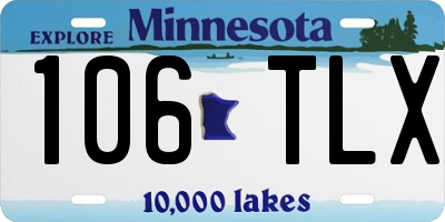 MN license plate 106TLX