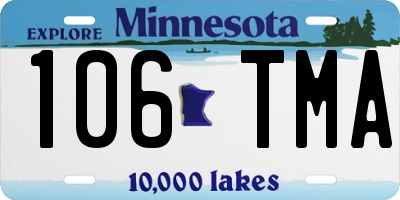 MN license plate 106TMA