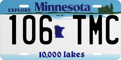 MN license plate 106TMC