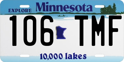 MN license plate 106TMF