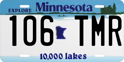 MN license plate 106TMR