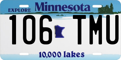 MN license plate 106TMU