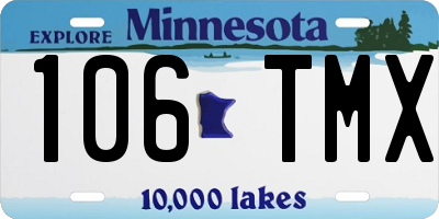 MN license plate 106TMX