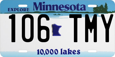MN license plate 106TMY