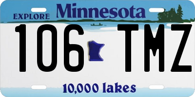 MN license plate 106TMZ