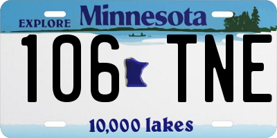MN license plate 106TNE