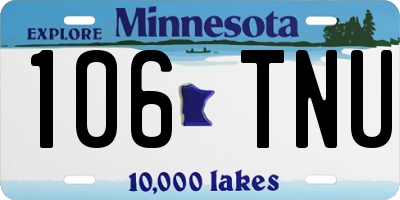 MN license plate 106TNU
