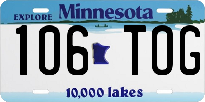 MN license plate 106TOG