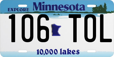 MN license plate 106TOL