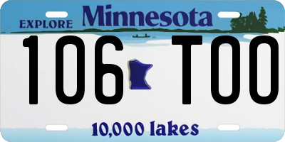 MN license plate 106TOO