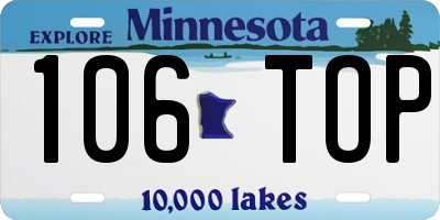 MN license plate 106TOP