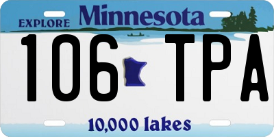 MN license plate 106TPA
