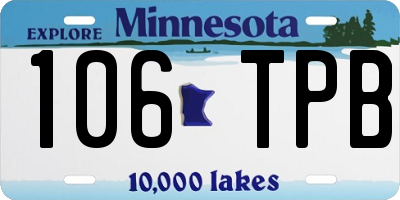 MN license plate 106TPB