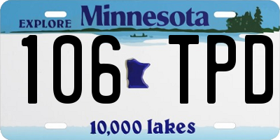 MN license plate 106TPD