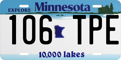 MN license plate 106TPE