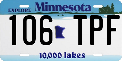 MN license plate 106TPF