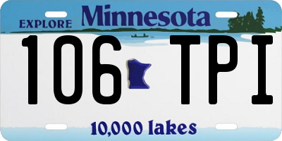 MN license plate 106TPI