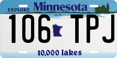MN license plate 106TPJ
