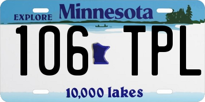 MN license plate 106TPL