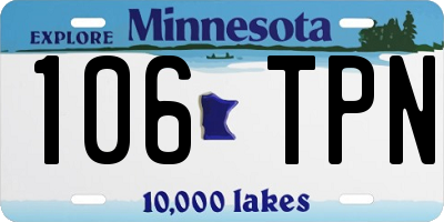 MN license plate 106TPN
