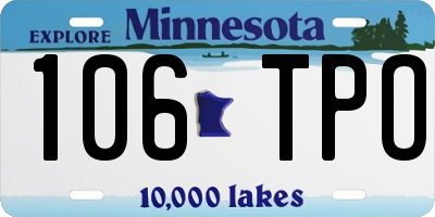 MN license plate 106TPO