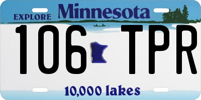 MN license plate 106TPR