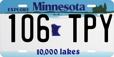 MN license plate 106TPY
