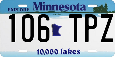 MN license plate 106TPZ