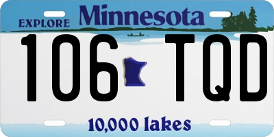 MN license plate 106TQD