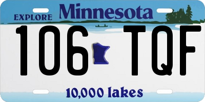 MN license plate 106TQF