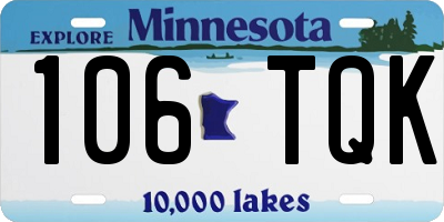 MN license plate 106TQK