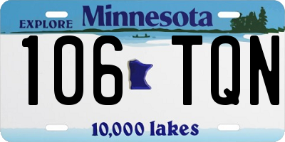 MN license plate 106TQN