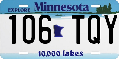 MN license plate 106TQY