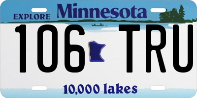 MN license plate 106TRU