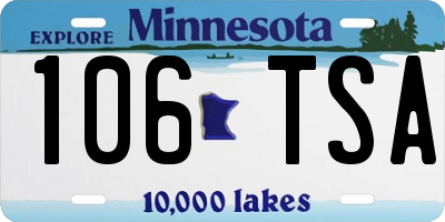 MN license plate 106TSA