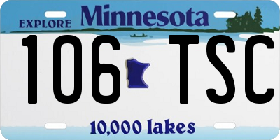 MN license plate 106TSC
